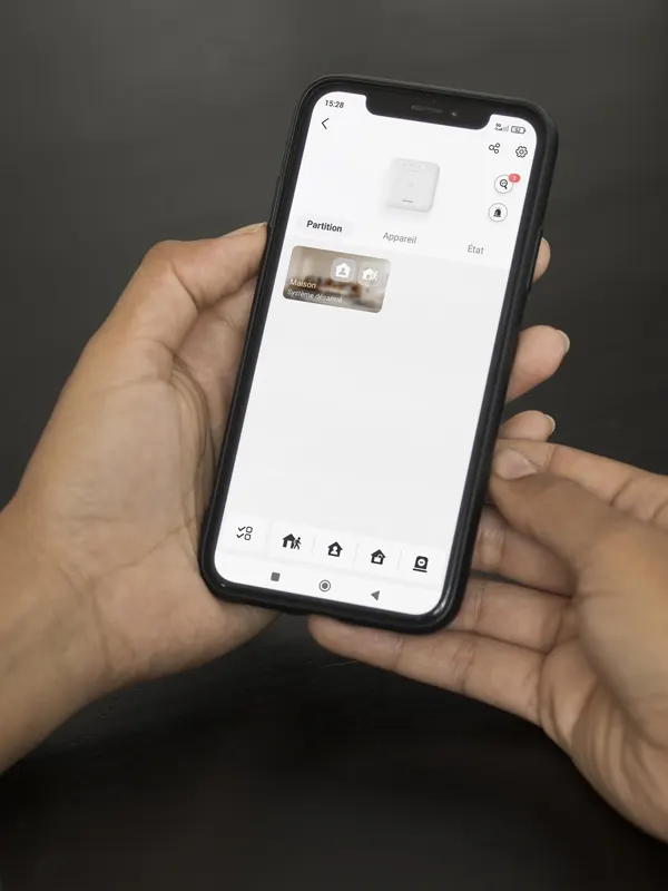 Utilisation de l'alarme depuis l'application mobile